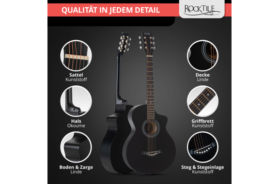 Rocktile WSC-4C-BK Guitare Western Noire image 2