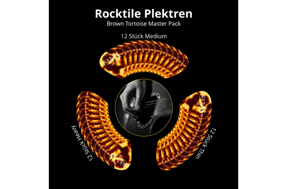 Rocktile Médiators Brown Tortoise Pack Maître 36 pièces image 2