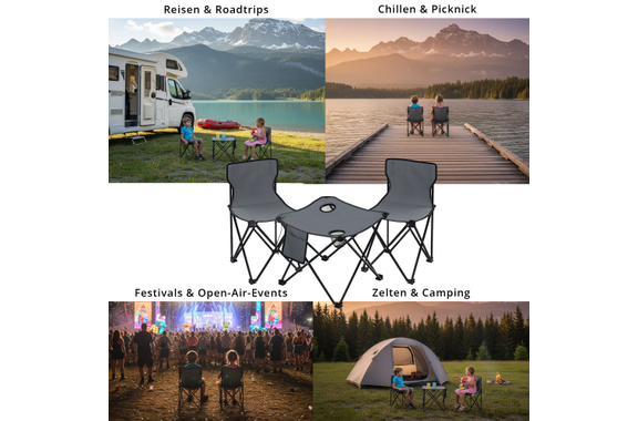 Stagecaptain CS-4547 GY Ensemble De Table De Camping Compact Gris image 2