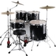 XDrum Semi 20" Studio Batería Midnight Black Set incl. soporte de brazo + platillo Crash