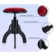 Classic Cantabile Pianohocker Velours Schwarz matt/Rot
