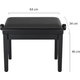 Classic Cantabile Banquette De Piano Modèle A Noir Mat Velours Noir