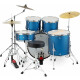 XDrum Semi 22" Standard Drum Set Satin Blue Sparkle Set incl. Boom Stand + Crash Cymbal