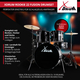 XDrum Rookie Batteria Fusion 22" Nera più Set Damping