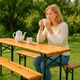 Stagecaptain BBB-170 Hirschgarten Banco De Cervecería 170 cm Natural Set De 4