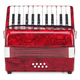 Classic Cantabile Secondo Accordéon Enfant 8 Basses Set Rouge