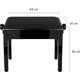 Classic Cantabile Banquette De Piano Modèle A Noir Brillant Velours Noir