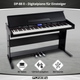 FunKey DP-88 II Digitalpiano zwart Set met Economy Keyboardbank, Koptelefoon en Pianoles