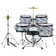 XDrum Junior Pro Kinder Schlagzeug Laser Silver inkl. Schule