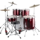 XDrum Semi 20" Studio Drumstel Lipstick Red Set incl. Galgenstandaard + Crashbekken
