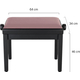 Classic Cantabile Banc De Piano Modell A Noir Mat Velours Rosé