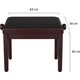 Classic Cantabile Banquette De Piano Modèle A Bois De Rose Velours Noir