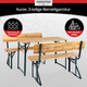Stagecaptain BBDL-119 Hirschgarten Conjunto De Banco De Cervecería Con Respaldo Para Balcón 119 cm Natural
