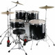 XDrum Semi 22" Standard Drum Set Midnight Black Including Boom Stand + Crash Cymbal