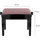 Classic Cantabile Banc De Piano Modèle A Noir Laqué Velours Rosé