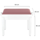 Classic Cantabile Banquette De Piano Modèle A Blanc Laqué Velours Rosé