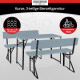 Stagecaptain BBDL-119 GY Hirschgarten Conjunto De Banco De Cervecería Con Respaldo Para Balcón 119 cm Gris