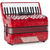 Classic Cantabile 72 Bass Accordeon "Secondo V" Set Rood thumbnail 3
