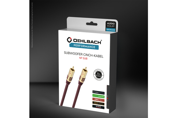 Câble Subwoofer Oehlbach NF Sub Cinch 2m Rouge image 3