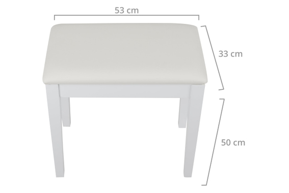 Classic Cantabile Banco De Piano Modelo S Blanco Mate image 3