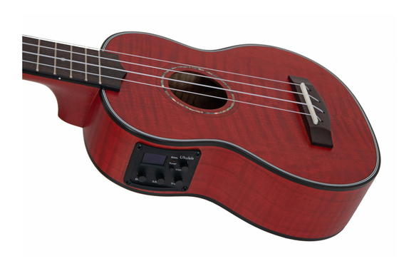 Dimavery UK-100 Ukulélé Soprano Flamed Red image 3