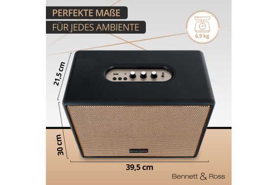 Bennett & Ross BB-880BK Blackmore Giant Bluetooth Lautsprecher Schwarz  - Retoure (Zustand: sehr gut) image 3