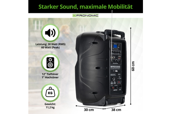 Pronomic MOVE 12MA-A Akku-Aktivbox Stereo Set image 3
