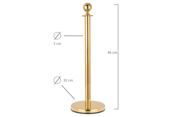 Stagecaptain PLS-150 Deluxe 3.2-150G Barrier Post Queue System 1.5m Gold image 3