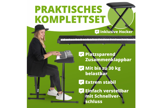 Classic Cantabile Keyboard-Set Keyboardständer + Keyboardbank  - Retoure (Zustand: sehr gut) image 3