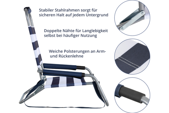 Stagecaptain CS-51 Chaise Pliante de Plage avec Sangle d'Épaule Lot de 2 image 3