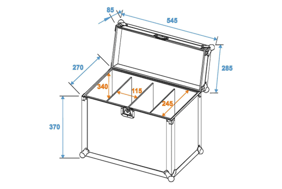 Roadinger Flightcase EC-SL4M 4x SLS Maat M image 3