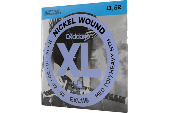 D'Addario EXL116 Medium Top/Heavy Bottom 3x Set image 3
