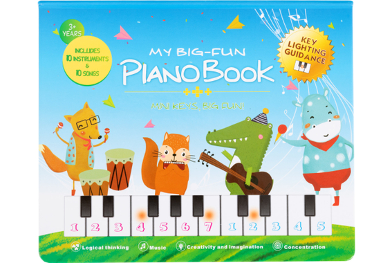 FunKey Libro Musicale con Tastiera a Tasti Luminosi Set con Batterie image 3