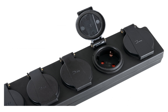 Stagecaptain OPSS-6 BK 6-fach Outdoor-Steckdosenleiste mit Schalter IP44 image 3