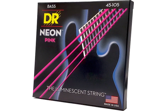DR Strings Hi-Def Neon Pink Bass NPB-45 Medium 45-105 image 3