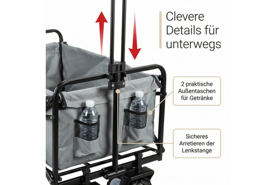 Stagecaptain Bollycart-907 GY Bollerwagen ohne Dach Grau  - Retoure (Zustand: gut) image 3