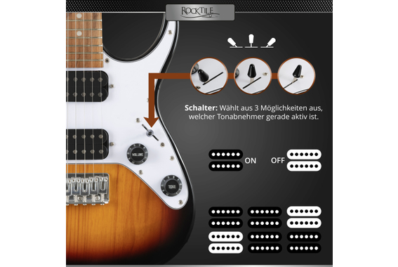 Rocktile Youngster YS-1SB 3/4 E-Gitarren Starter Set Sunburst image 3