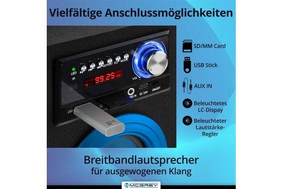 McGrey BS-20 Beachside Enceinte Bluetooth Bleue image 3