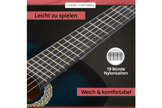 Classic Cantabile Acoustic Series AS-851-BUB 4/4 Klassikgitarre Blueburst  - Retoure (Zustand: gut) image 3
