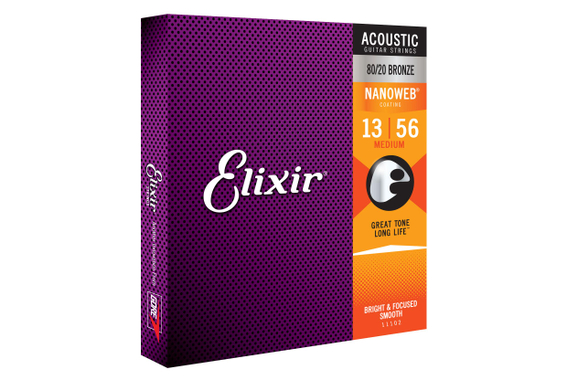 Elixir 11102 Acoustique 80/20 Nanoweb Medium image 3