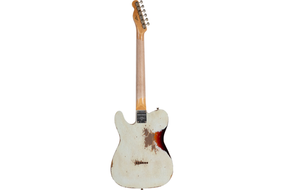 Fender Custom Shop 1960 Telecaster Custom Heavy Relic Aged Olympic White over Chocolate 3-Tone Sunburst image 3