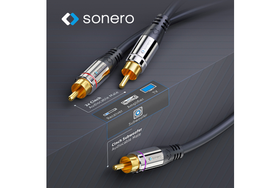 Cable Y de Audio Cinch para Subwoofer Sonero 2m image 3