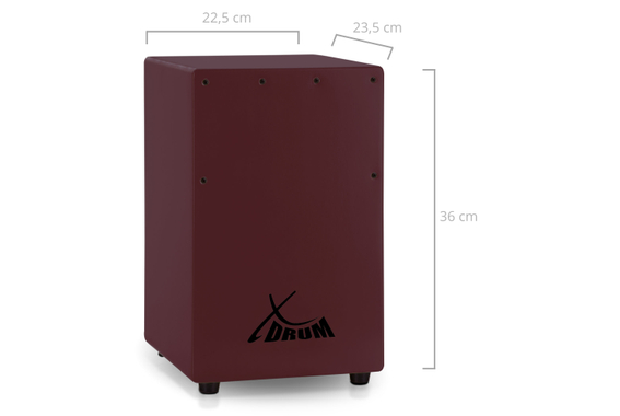 XDrum KC-37WR Cajon per Bambini Rosso Vino Set con Scuola image 3