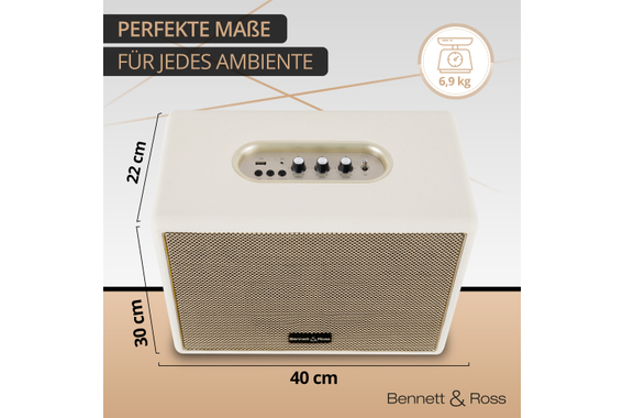 Bennett & Ross BB-880CW Blackmore Giant Bluetooth Lautsprecher Creme-Weiß  - Retoure (Zustand: gut) image 3