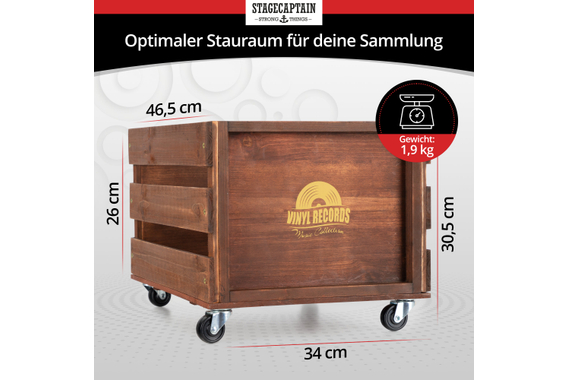 Stagecaptain SPK-100 BN Schallplattenkiste "Emil" Braun  - Retoure (Verpackungsschaden) image 3
