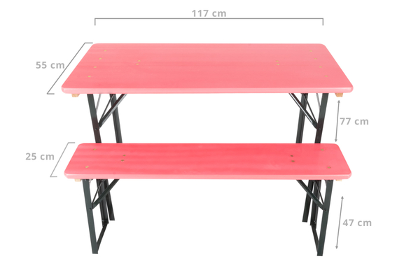 Stagecaptain Hirschgarten Bierzeltgarnitur für Balkon 117 cm Pink  - Retoure (Zustand: gut) image 3