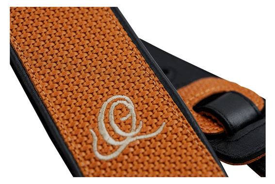 Ortega OSCU-6 Gitarrengurt Echtleder Orange Braid image 3