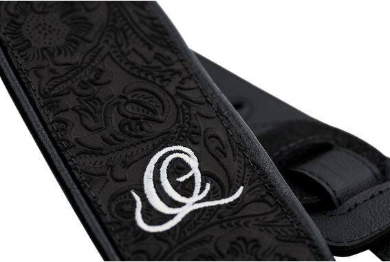 Ortega OSBY-1 Gitaarband Echtleder Byzantine Black image 3