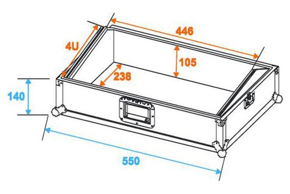 Roadinger MCA-19 Flightcase Professionnel Pour Mixer 4 HE, Noir image 3