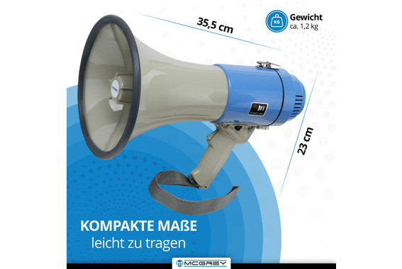 McGrey MP-200S Megaphon, max. 60 Watt, 1000m  - Retoure (Zustand: sehr gut) image 3